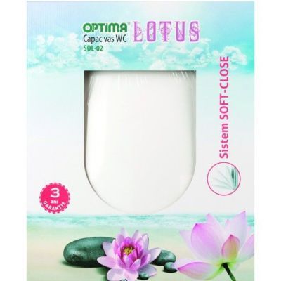 Capac WC Lotus alb Softclose Optima PP-02 Alb
