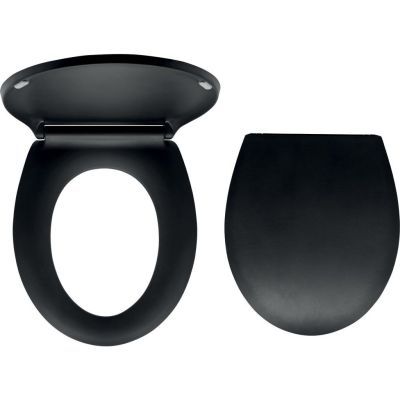 Capac wc negru mat duroplast 369X440MM, 125-210MM