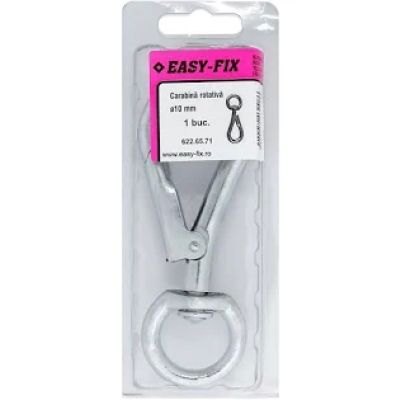 Carabina cu inel rotatic FI10 mm zincat alb 1BUC/BLISTER 22844