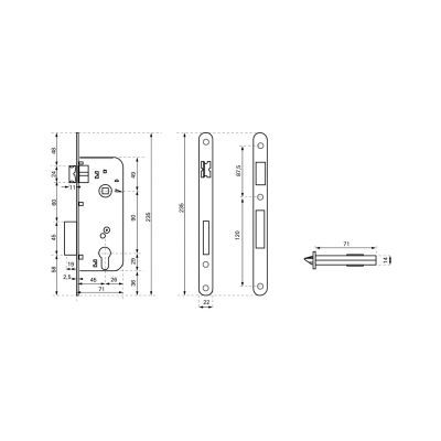 Carcasa broasca 90X45 crom mat 901610 Carcasa broasca 90X45 crom mat 901610