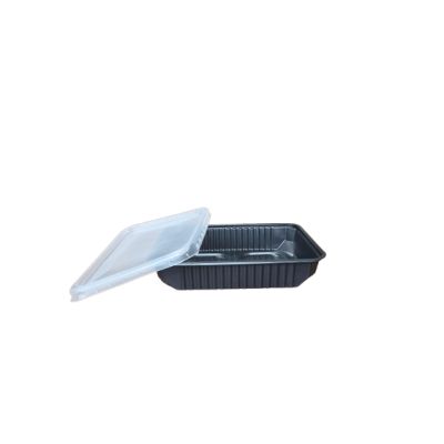 Caserola drept cu capac PP neagra 500 ML 10/SET Hor-550tn/595t