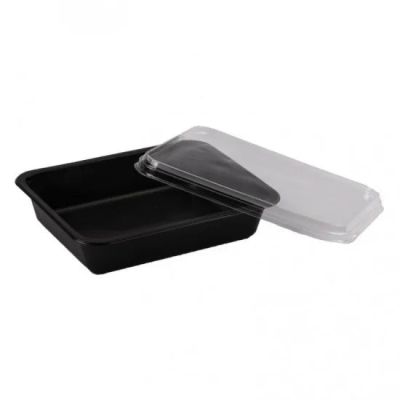 Caserola drept cu capac PP neagra 500 ML 10/SET Hor-550tn/595t