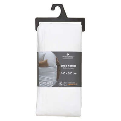 Cearsaf cu elastic, alb, bumbac 160 X 200 cm 178574z