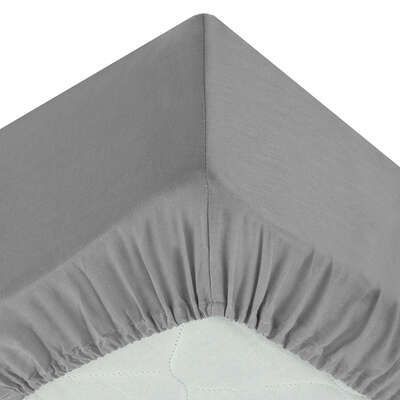 Cearsaf cu elastic, gri, bumbac 140 x 190 cm 178573b