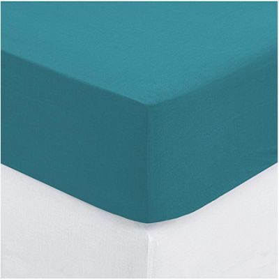 Cearsaf cu elastic individual 90 x 190 cm bumbac albastru178572 Q