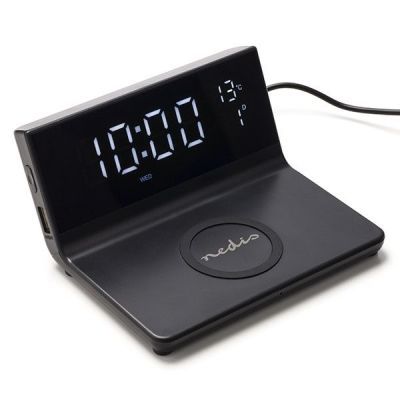Ceas cu alarma Nedis incarcator wirless 15W WCACQ20BK