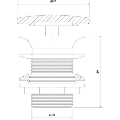 Ceramic plug FOR Washbasins Without Overflow antracit MAT K11-2362 Ceramic plug FOR Washbasins Without Overflow antracit MAT K11-2362