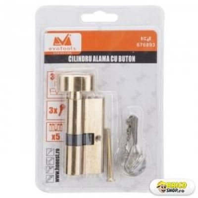 Cilindru alama cu buton 70MM centrat 35+35 alama nr.chei 3 676896