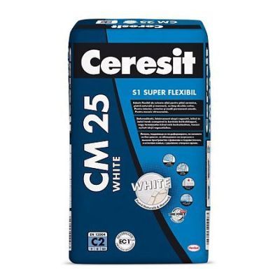 Adeziv pentru placari critice Ceresit CM 25, interior / exterior, alb, 25kg