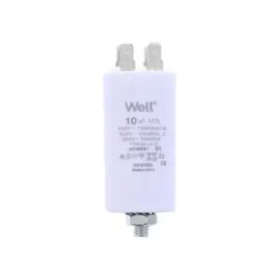 Condensator pornire motor 400V 10uF cu pin, Well MOTCAP-10UF-PN-WL