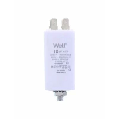 Condensator pornire motor 400V 10uF cu pin, Well MOTCAP-10UF-PN-WL