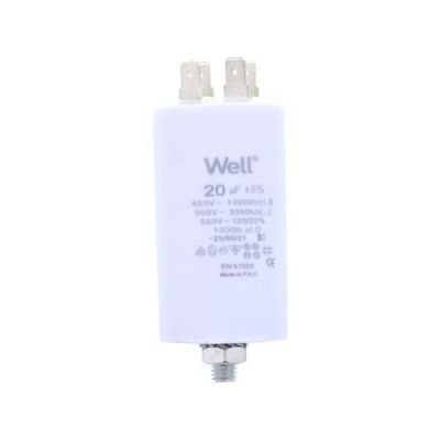 Condensator pornire motor 400V 20uF cu pin, Well MOTCAP-20UF-PN-WL