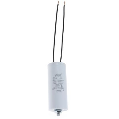 Condensator pornire motor 400V 25uF cu fir, Well MOTCAP-25UF-WR-WL