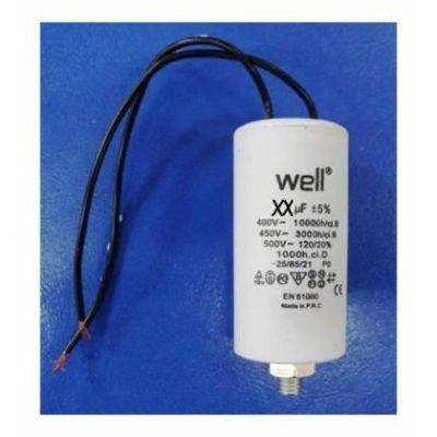 Condensator pornire motor 400V 25uF cu fir, Well MOTCAP-25UF-WR-WL Condensator pornire motor 400V 25uF cu fir, Well MOTCAP-25UF-WR-WL