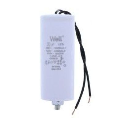 Condensator pornire motor 400V 30uF cu fir, Well MOTCAP-30UF-WR-WL