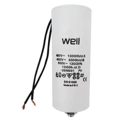 Condensator pornire motor 450V 10uF cu fir Well