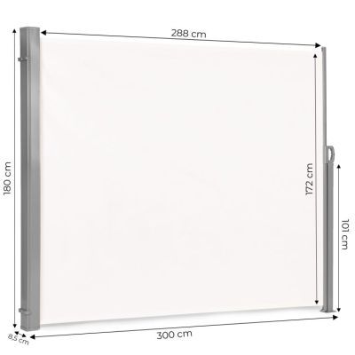 Copertina laterala rabatabila, paravan pentru gradina, terasa, bej, 180x300 cm, AW-011A
