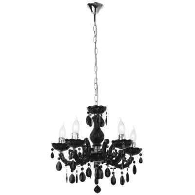 Candelabru Bolero, 5 x 28W E14, negru, vintage