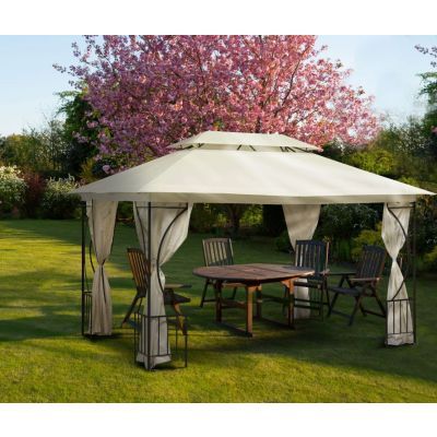 Cort Pavilion 3x4m pentru Curte sau Gradina cu Pereti si Plasa Anti Insecte