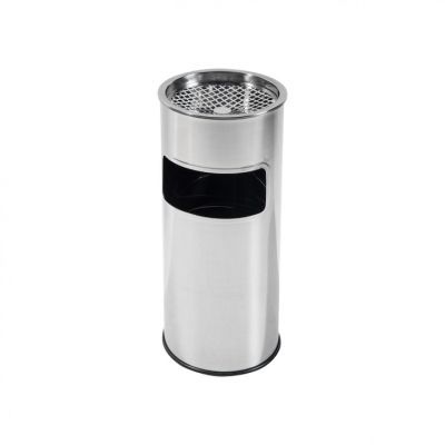 Cos de gunoi cu scrumiera inox d 25hx60cm