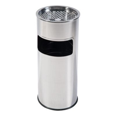 Cos de gunoi cu scrumiera inox d 25hx60cm