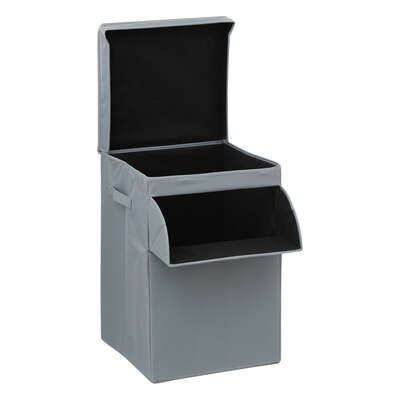 Cos de rufe cu capac, Gri, 65L, 36 x 36 x 55 cm 174761h