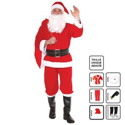 Costum de Mos Craciun pentru barbati, traditional, 6 piese, marime universala129564