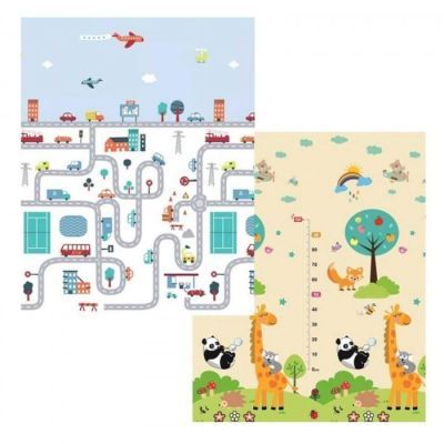 Covoras pliabil din spuma cu doua fete 180x200 cm pentru copii Km0008