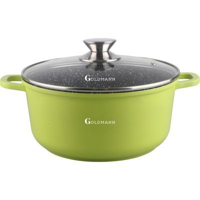 Cratita aluminiu cu capac 20x8.5cm 2.3L,verde goldmann GM7320G