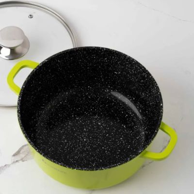 Cratita aluminiu cu capac 28x12.5cm 6.5L,verde goldmann GM7328G