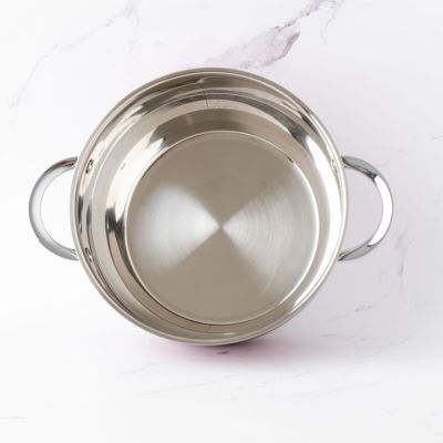 Cratita din inox cu capac 26cm rosu BH 1818-26-RD