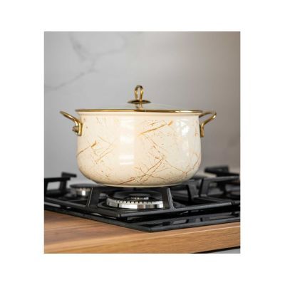 Cratita emailata bej 22x14cm 5L GM-8017-22B Cratita emailata bej 22x14cm 5L GM-8017-22B