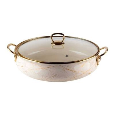 Cratita joasa emailata Bej 28x8.5Cm 4.5L GM8040-28B