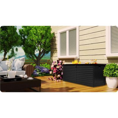 Cutie gradina 143,5 x 57 x 53,5 cm 390 litri neagra 480100