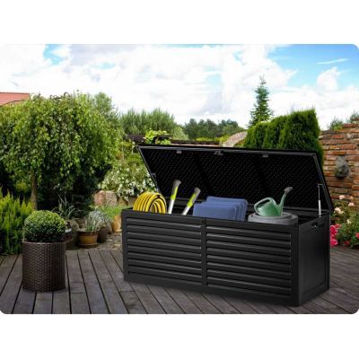 Cutie gradina 143,5 x 57 x 53,5 cm 390 litri neagra 480100