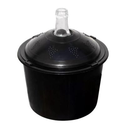 Damigeana sticla 15L cu cos plastic