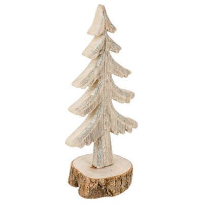 Decoratiune brad de Craciun din lemn 12 x 9 x 27 cm 137938d