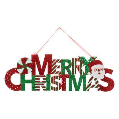 Decoratiune de agatat, Merry Christmas, 57 cm, 191354