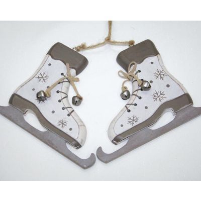Decoratiune patina din lemn cu clopotel 12X10CM 65484