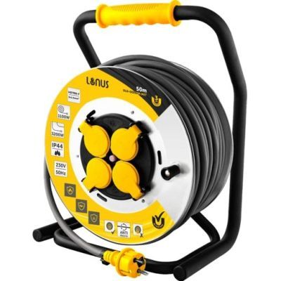 Derulator (TAMBUR) Metalic H07RN-F 3G1.5-50M IP44 LUNUS DLD-DER50M-MET