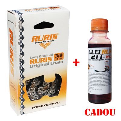 Lant Ruris 3/8 1.3 26+1D 35CM + 125 ML ulei Ruris 2TT cadou - Promocs3/8-1.3-35cm