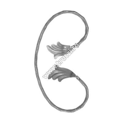 element c cu frunza sect. 12x6mm amprentat,h200mm,L120mm 102309