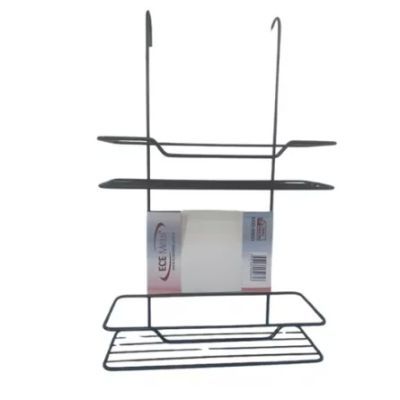 Etajera 2 nivele dreapta black 50853-EC