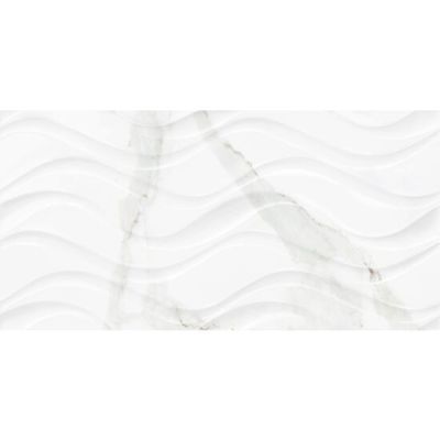 FAIANTA CERAMIC WALL TILES IJ 250X500 DELPHI WAVES WHITE 1.625MP/CUT
