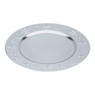 Farfurie decorativa de Craciun D 33 cm argintiu 183454ar