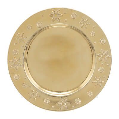 Farfurie decorativa de Craciun D 33 cm auriu 183454or