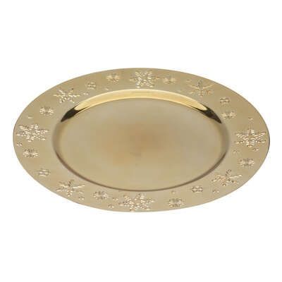 Farfurie decorativa de Craciun D 33 cm auriu 183454or