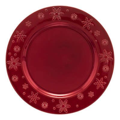 Farfurie decorativa de Craciun D 33 cm rosu 183454rg