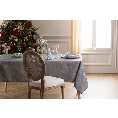 Fata de masa gri cu stelute 140x240 cm 152634 G