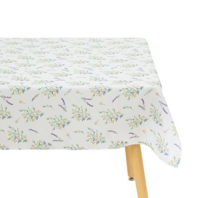 Fata de masa imprimata rezistenta la pete Garrigue 140 x 240 cm alba 163930C4
